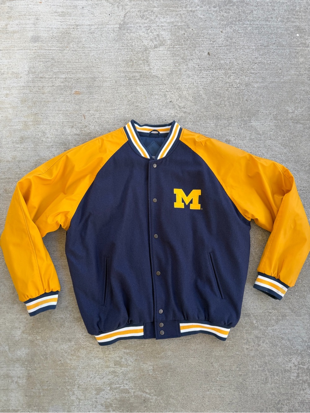 Steve & Barry’s Men’s Wool Bland Varsity Michigan Wolverines Jacket Letterman XL